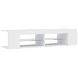 Berkfield Home TV Cabinet with LED Lights White 135x39x30 cm - Size: 135 x 39 x 30 cm - thumbnail 7