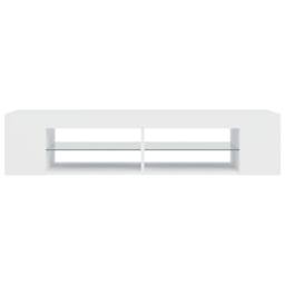 Berkfield Home TV Cabinet with LED Lights White 135x39x30 cm - Size: 135 x 39 x 30 cm - thumbnail 8