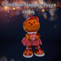 VFM e-Store Christmas Gingerbread Woman Decoration 46cm x 24cm Red X 1 - Size: 46 cm x 24 cm - thumbnail 3