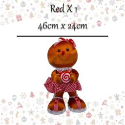 VFM e-Store Christmas Gingerbread Woman Decoration 46cm x 24cm Red X 1 - Size: 46 cm x 24 cm - thumbnail 2