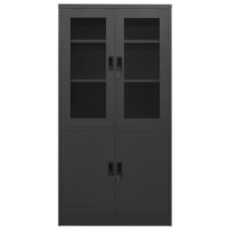 Berkfield Home Office Cabinet Anthracite 90x40x180 cm Steel in Charcoal - Size: 90 x 40 x 180 cm - thumbnail 2