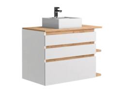 Vente-unique Wall-Hung Bathroom Unit With Single Basin - Light Natural & White in Light Oak - thumbnail 5