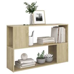 Berkfield Home Decorative Book Cabinet Sonoma Oak 100x24x63 cm Engineered Wood in Light Brown - Size: 100 x 24 x 63 cm - thumbnail 5