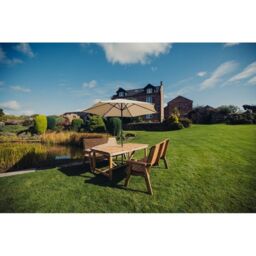 Churnet Valley Garden Furniture Ltd Valley Set 2X2B Table - L220 x W180 x H95 cm - Min. Assembly Required in Brown - thumbnail 2