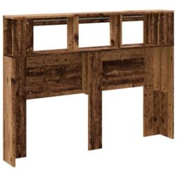 Berkfield Home LED Headboard Old Wood 140x18.5x103.5 cm Engineered Wood in Brown - thumbnail 8