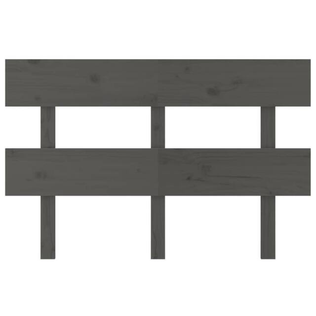 Berkfield Home Beautiful Bed Headboard Grey 124x3x81 cm Solid Wood Pine - Size: 124 x 3 x 81 cm - image 1