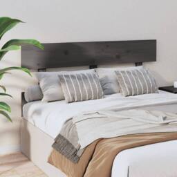 Berkfield Home Beautiful Bed Headboard Grey 124x3x81 cm Solid Wood Pine - Size: 124 x 3 x 81 cm - thumbnail 4