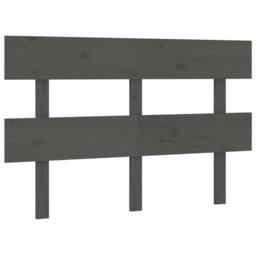 Berkfield Home Beautiful Bed Headboard Grey 124x3x81 cm Solid Wood Pine - Size: 124 x 3 x 81 cm - thumbnail 3