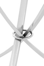 Orsina Chrome Pinched Round Side Table, Mirrored Glass Top with Silver Finish, Bow-Shaped Metal Legs, Accent Table - thumbnail 4