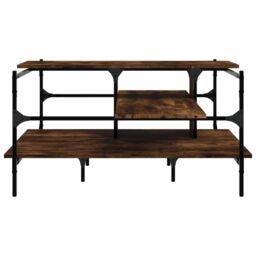 Berkfield Home Coffee Table Smoked Oak 100x100x48.5 cm Engineered¬†Wood in Brown - thumbnail 5
