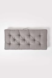 Homescapes Cotton 2 Seater Booster Cushion in Charcoal - thumbnail 3