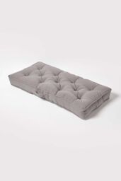 Homescapes Cotton 2 Seater Booster Cushion in Charcoal - thumbnail 2