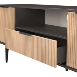 Ready Assembled 2 U Fuji 2 Door 1 Drawer Wide TV Unit (Ready Assembled) in Grey - thumbnail 7