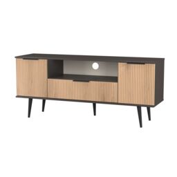 Ready Assembled 2 U Fuji 2 Door 1 Drawer Wide TV Unit (Ready Assembled) in Grey - thumbnail 4