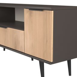 Ready Assembled 2 U Fuji 2 Door 1 Drawer Wide TV Unit (Ready Assembled) in Grey - thumbnail 5