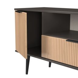 Ready Assembled 2 U Fuji 2 Door 1 Drawer Wide TV Unit (Ready Assembled) in Grey - thumbnail 6