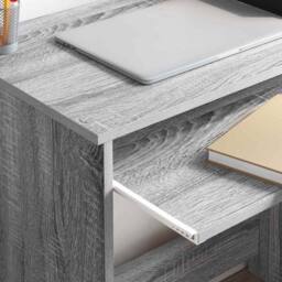 Berkfield Home Desk with Storage Grey Sonoma 120.5x44x88.5 cm Engineered Wood - thumbnail 4