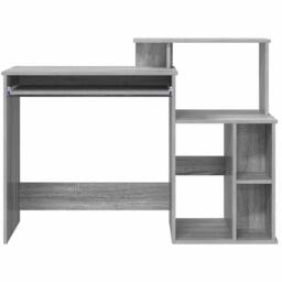 Berkfield Home Desk with Storage Grey Sonoma 120.5x44x88.5 cm Engineered Wood - thumbnail 5