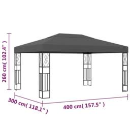 Berkfield Home Gazebo 3x4 m Anthracite Fabric in Black - thumbnail 6