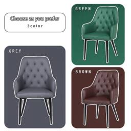 FURNITURE ONE Upholstered Dining Chairs Set of 2, PVC Leather in Dark Green - Size: 2 Seater - thumbnail 9