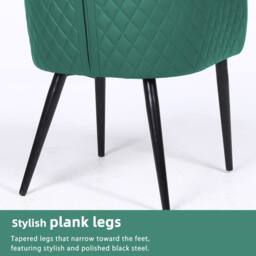 FURNITURE ONE Upholstered Dining Chairs Set of 2, PVC Leather in Dark Green - Size: 2 Seater - thumbnail 6