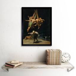 "Artery8 Goya The Witches' Flight Old Master Home Decor 12x16"" Framed Art Print in Brown - Size: W12"" x H16""" - thumbnail 2