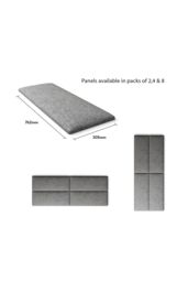 Aspire EasyMount Wall Mounted Upholstered Panels, Modular DIY Headboard in Saxon Twill Fabric (Pack of 2) in Grey - thumbnail 5