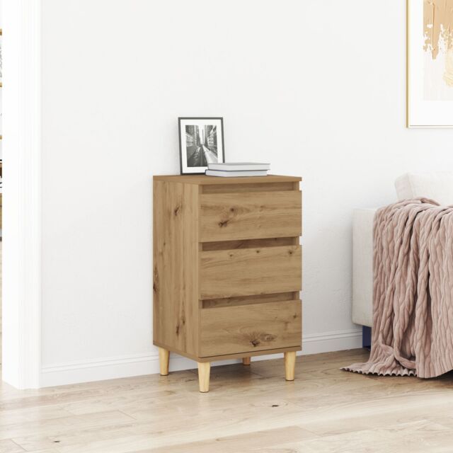 Berkfield Home Bedside Cabinet Artisan Oak 40x35x70 cm Engineered Wood in Brown - Size: 40 x 35 x 70 cm - image 1