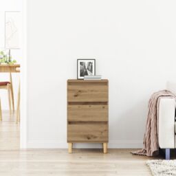 Berkfield Home Bedside Cabinet Artisan Oak 40x35x70 cm Engineered Wood in Brown - Size: 40 x 35 x 70 cm - thumbnail 4