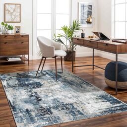 Livabliss Jolie-Abstract Blue Grey Beige Black Modern Marble Living Dining Bedroom Rug - Size: 160 cm x 220 cm - thumbnail 8