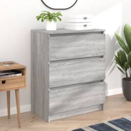 Berkfield Home Sideboard Grey Sonoma 60x35x76 cm Engineered Wood - Size: 60 x 35 x 76 cm - thumbnail 2