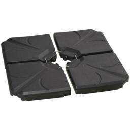 OUTSUNNY Set of 4 Banana Parasol Base Stand Water or Sand Filled Weights in Black - thumbnail 2