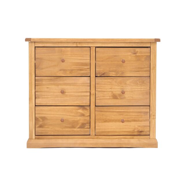 Cabinet Bits Lucca 6 Drawer Chest of Drawers Wood Knob in Light Brown - image 1