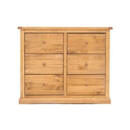 Cabinet Bits Lucca 6 Drawer Chest of Drawers Wood Knob in Light Brown - thumbnail 1