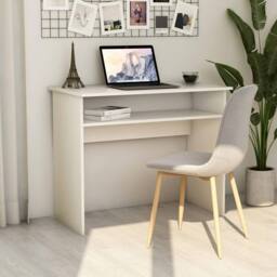 Berkfield Home Modern Desk White 90x50x74 cm Engineered Wood - Size: 90 x 50 x 74 cm - thumbnail 2