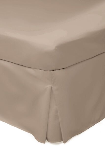 Belledorm Easy Care 200 Thread Count Cotton Polyester Percale Platform Valance in Light Brown - Size: Super King - image 1