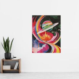 "Artery8 Abstract Colourful Planet in Space Artwork Galaxy Wall Art Print - Size: W18"" x H24""" - thumbnail 4