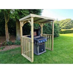 Churnet Valley Garden Furniture Ltd Emily BBQ Hut, Covered Timber gazebo, Min. Assembly Required in Brown - thumbnail 4