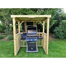Churnet Valley Garden Furniture Ltd Emily BBQ Hut, Covered Timber gazebo, Min. Assembly Required in Brown - thumbnail 1