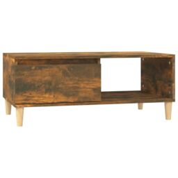 Berkfield Home Coffee Table Smoked Oak 90x50x36.5 cm Engineered Wood in Brown - thumbnail 2