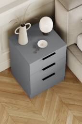 HD Designs Trega 3 Drawer Bedside Chest Table Space Saving Storage in Grey - thumbnail 6