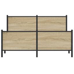 Berkfield Home Metal Bed Frame without Mattress Sonoma Oak 160x200 cm in Brown - thumbnail 5