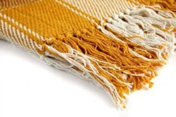 New Edge Blinds Comfy Check Collection Cotton Throw in Yellow - Size: 127 cm x 152 cm - thumbnail 3