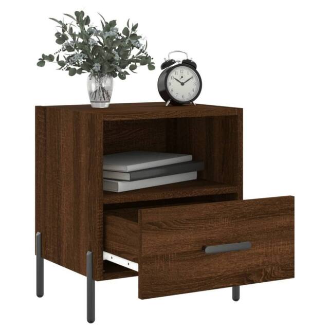 Berkfield Home Modern Bedside Cabinets 2 pcs Brown Oak 40x35x47.5 cm Engineered Wood