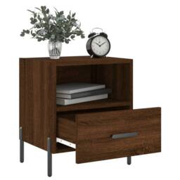 Berkfield Home Modern Bedside Cabinets 2 pcs Brown Oak 40x35x47.5 cm Engineered Wood - thumbnail 1