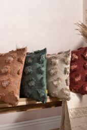 Furn Maeve Tonal Leopard Print Tufted Cotton Cushion in Natural - Size: 30 cm x 50 cm - thumbnail 6