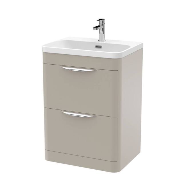 Balterley Aldershawe, Thin Edge Ceramic Basin, 600mm, Pebble Grey, Freestanding in Grey - image 1