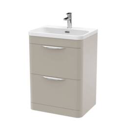 Balterley Aldershawe, Thin Edge Ceramic Basin, 600mm, Pebble Grey, Freestanding in Grey