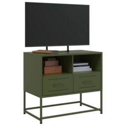 Berkfield Home TV Cabinet Olive Green 68x39x60.5 cm Steel - thumbnail 5