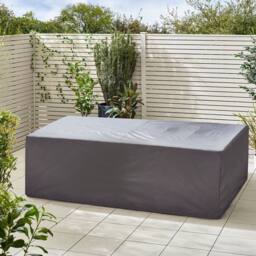 FurnitureboxUK Marbella Textured Grey Rattan Garden Dining Set Grey Cushions 9 Seat Outdoor Sofa, Glass Table Top 145x80cm - Size: 145x80 cm - thumbnail 8